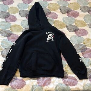 Kids Black Hoodie with Skull Design